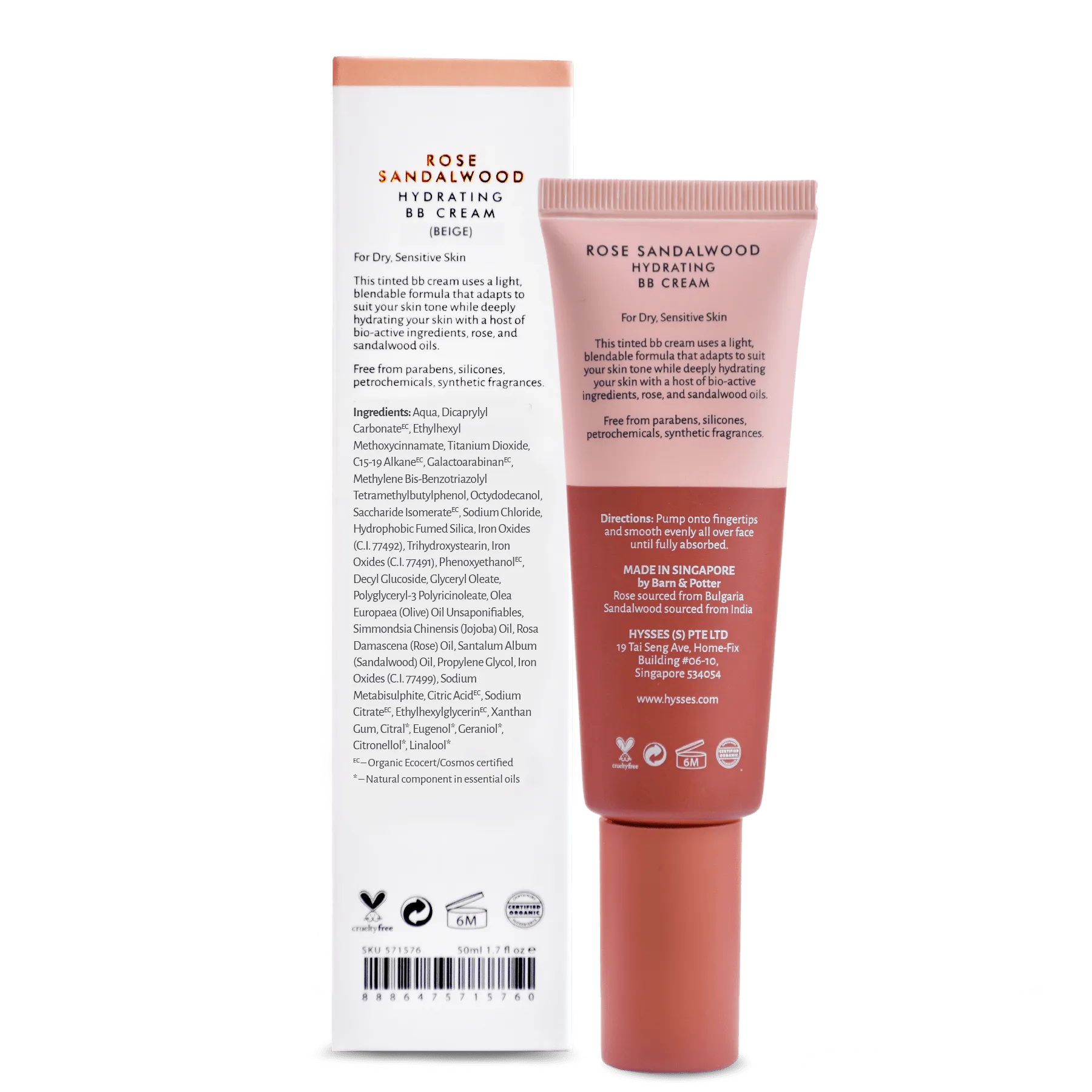 Hydrating BB Cream Rose Sandalwood SPF20, Beige